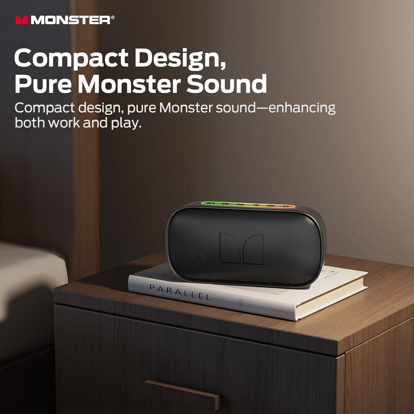 Φορητό Ηχείο Bluetooth Monster S150, 14W, TWS, RGB, Αδιάβροχο, Μαύρο