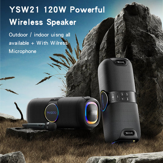 Ηχείο Bluetooth Yesido YSW21 Karaoke, 120W, RGB, Αδιάβροχο, Μαύρο