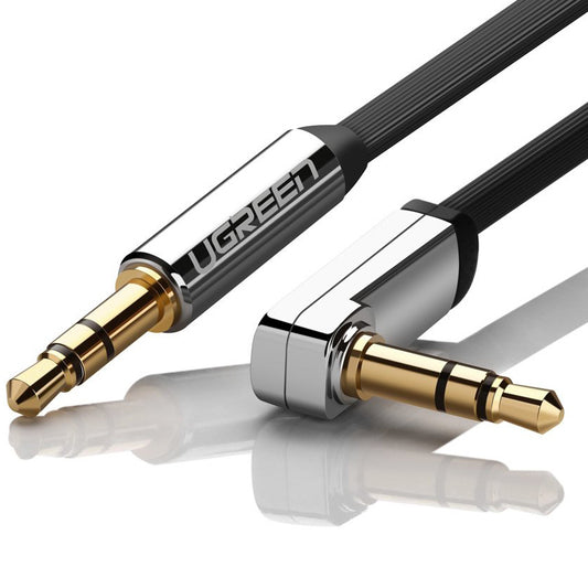 Καλώδιο ήχου 3.5mm - 3.5mm UGREEN AV112 γωνιακό, 1m, μαύρο