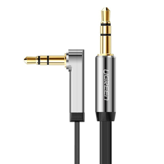 Καλώδιο ήχου 3.5mm - 3.5mm UGREEN AV119 γωνιακό, 0.5m, μαύρο
