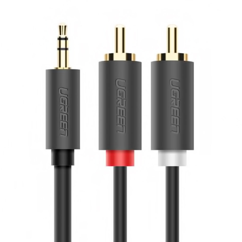 Audio Cable 3.5mm - 2 x RCA UGREEN AV102, 5m, Gray