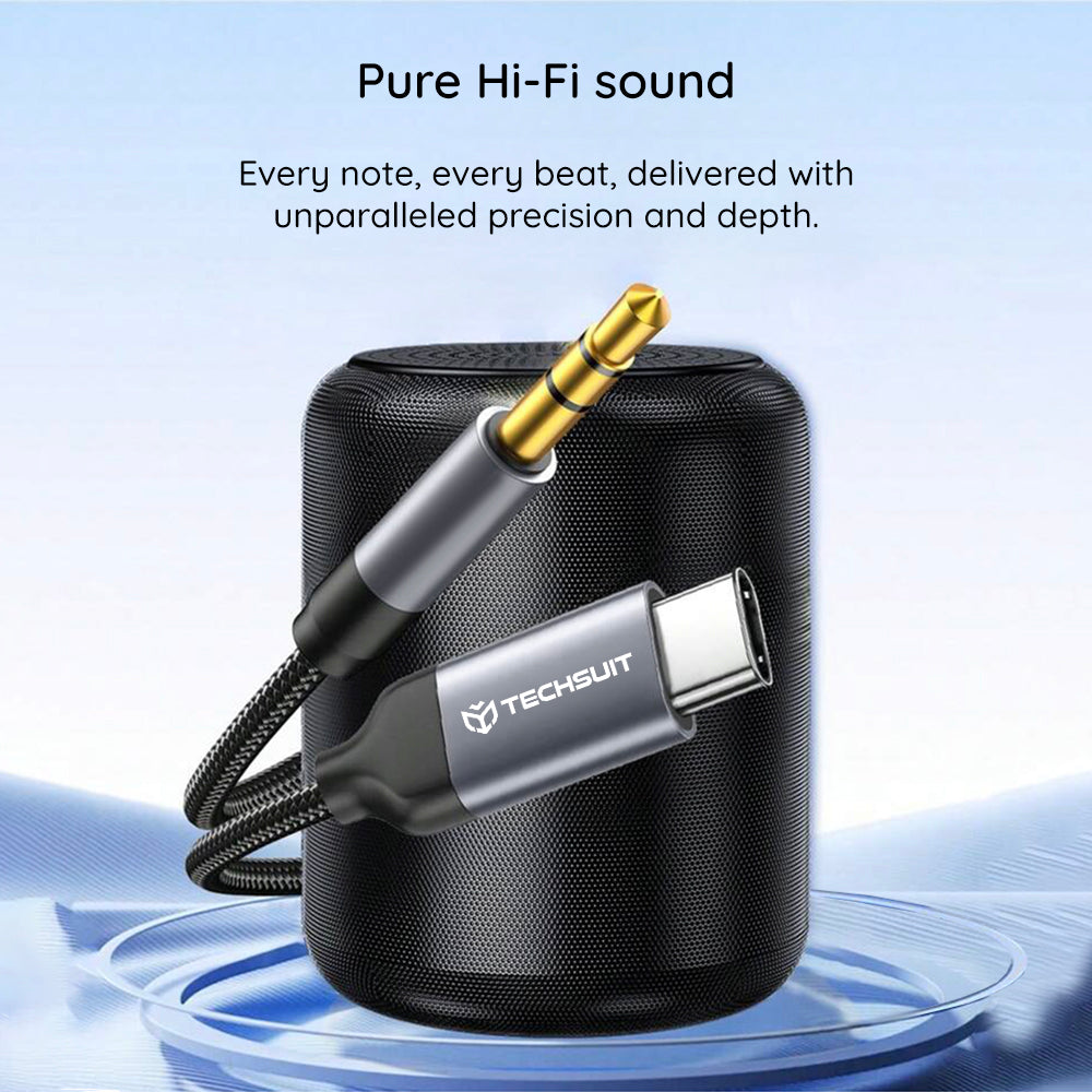 Καλώδιο Ήχου USB-C - 3.5mm Techsuit AC11 FuseXound, 0.5m, Γκρι