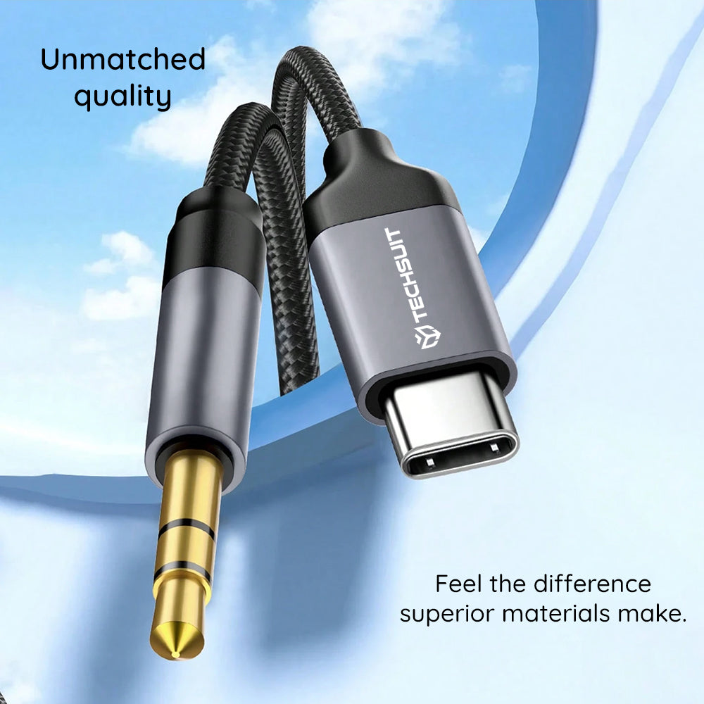 Καλώδιο Ήχου USB-C - 3.5mm Techsuit AC11 FuseXound, 0.5m, Γκρι