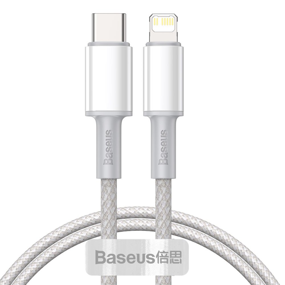 Καλώδιο Δεδομένων και Φόρτισης USB-C - Lightning Baseus High Density Braided, 20W, 1m, Λευκό CATLGD-02