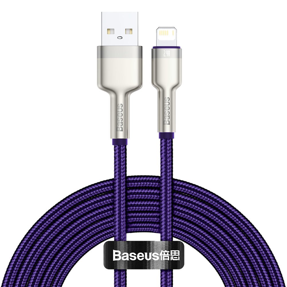 Καλώδιο Δεδομένων και Φόρτισης USB-A - Lightning Baseus Cafule Metal Series, 18W, 2m, Μωβ CALJK-B05