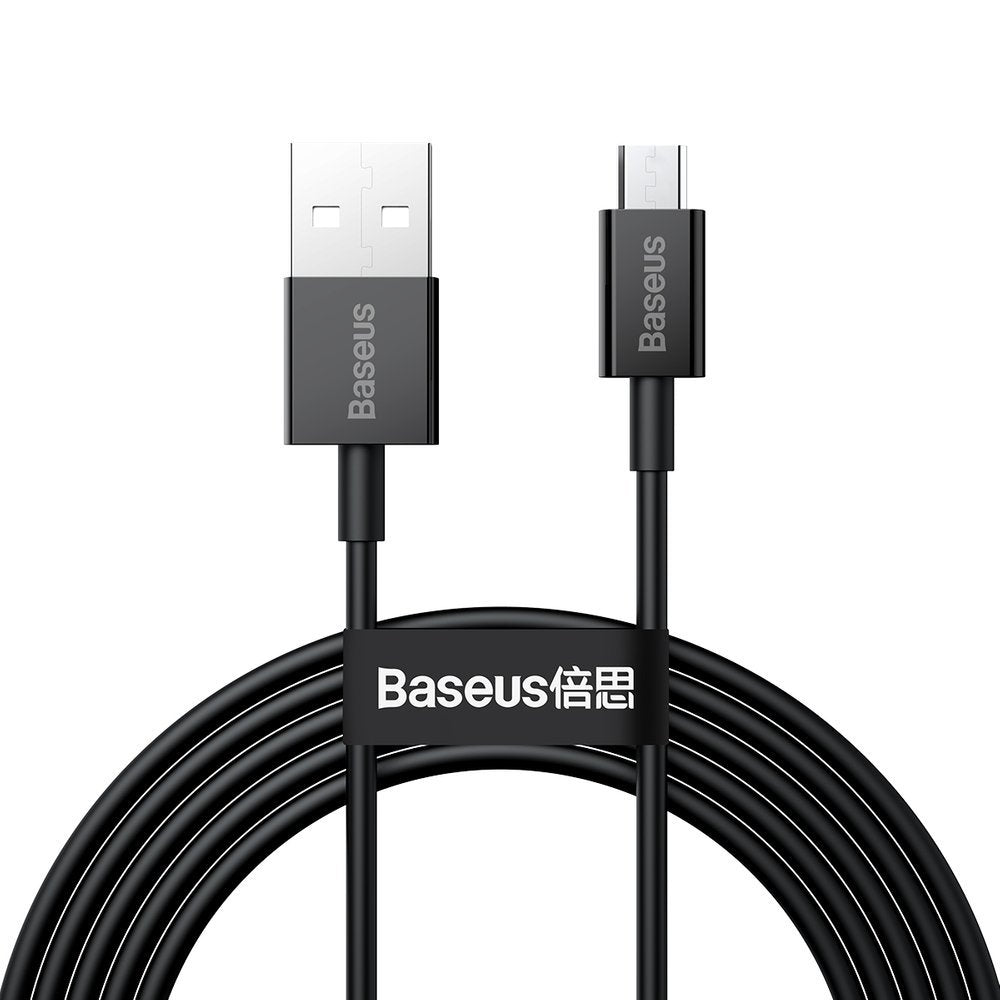 Καλώδιο Δεδομένων και Φόρτισης USB-A - microUSB Baseus Superior Series, 18W, 2m, Μαύρο CAMYS-A01