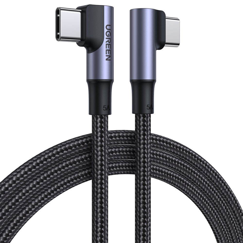 Καλώδιο δεδομένων και φόρτισης USB-C - USB-C UGREEN US335 γωνιακό, 100W, 1m, μαύρο