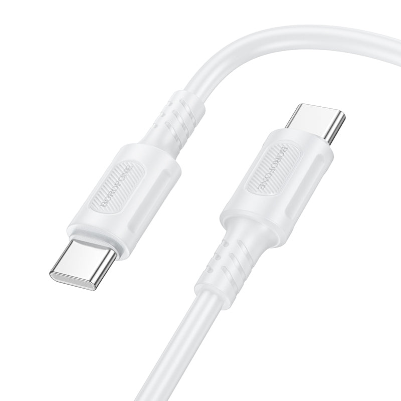 Καλώδιο δεδομένων και φόρτισης USB-C - USB-C Borofone BX111 Feliz, 60W, 1m, Λευκό