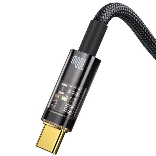 Καλώδιο δεδομένων και φόρτισης USB-A σε USB-C Baseus Explorer, 100W, 1m, μαύρο CATS000201