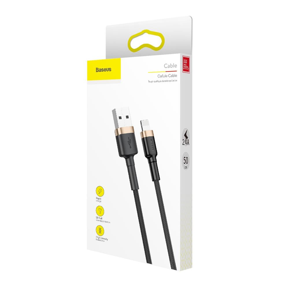 Καλώδιο Δεδομένων και Φόρτισης USB-A - Lightning Baseus Cafule, 18W, 1m, Χρυσό