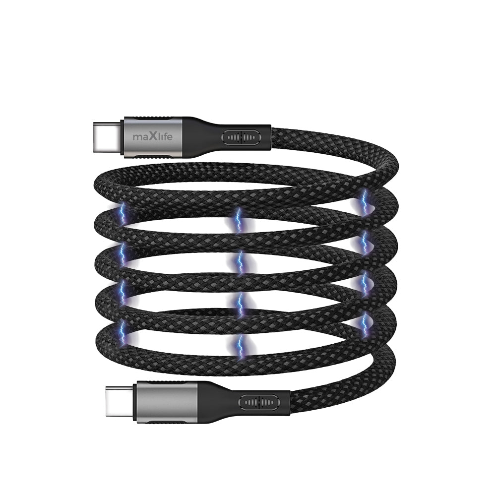 Καλώδιο Δεδομένων και Φόρτισης USB-C - USB-C MaXlife MXUC-11 Μαγνητικό, 100W, 1m, Μαύρο
