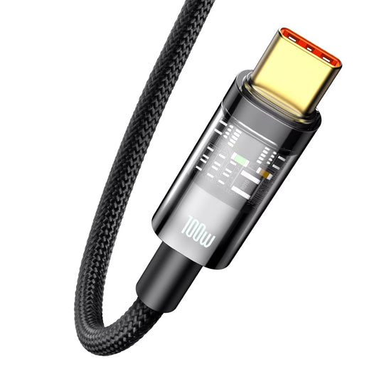 Καλώδιο Δεδομένων και Φόρτισης USB-A - USB-C Baseus Explorer, 100W, 2m, Μαύρο CATS000301