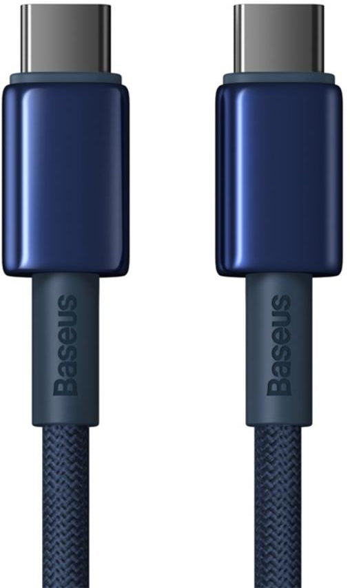Καλώδιο Δεδομένων και Φόρτισης USB-C - USB-C Baseus Tungsten Gold, 100W, 1m, Μπλε Ναυτικό P10319800321-03