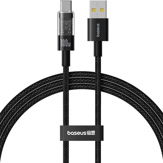 Καλώδιο Δεδομένων και Φόρτισης USB-A - USB-C Baseus Gem, 100W, 2m, Μαύρο P10373002111-01