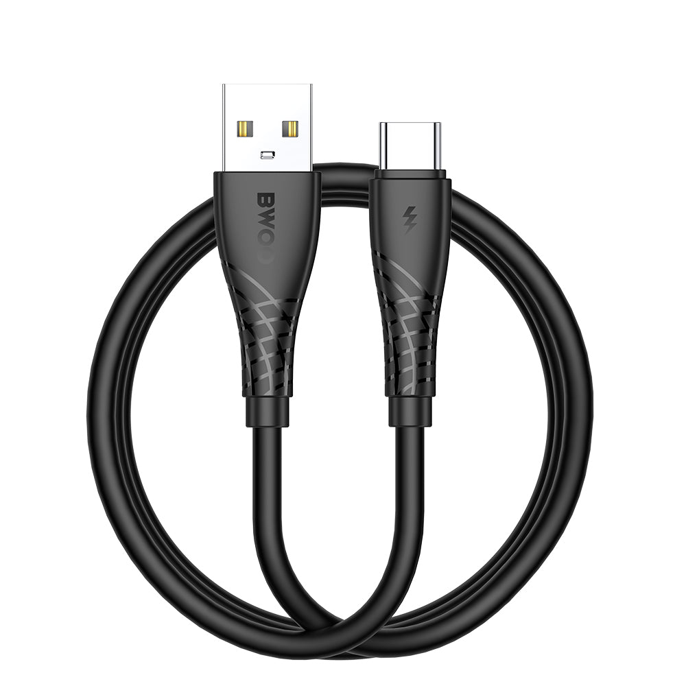 Καλώδιο Δεδομένων και Φόρτισης USB-A - USB-C BWOO BO-X318C, 27W, 1m, Μαύρο