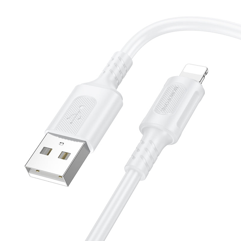 Καλώδιο Δεδομένων και Φόρτισης USB-A - Lightning Borofone BX111 Feliz, 18W, 1m, Λευκό