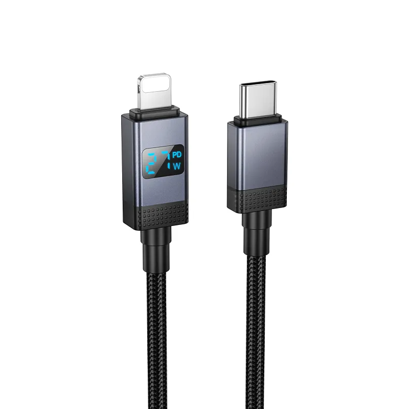 Καλώδιο Δεδομένων και Φόρτισης USB-C - Lightning HOCO X118 Display, 27W, 1m, Μαύρο
