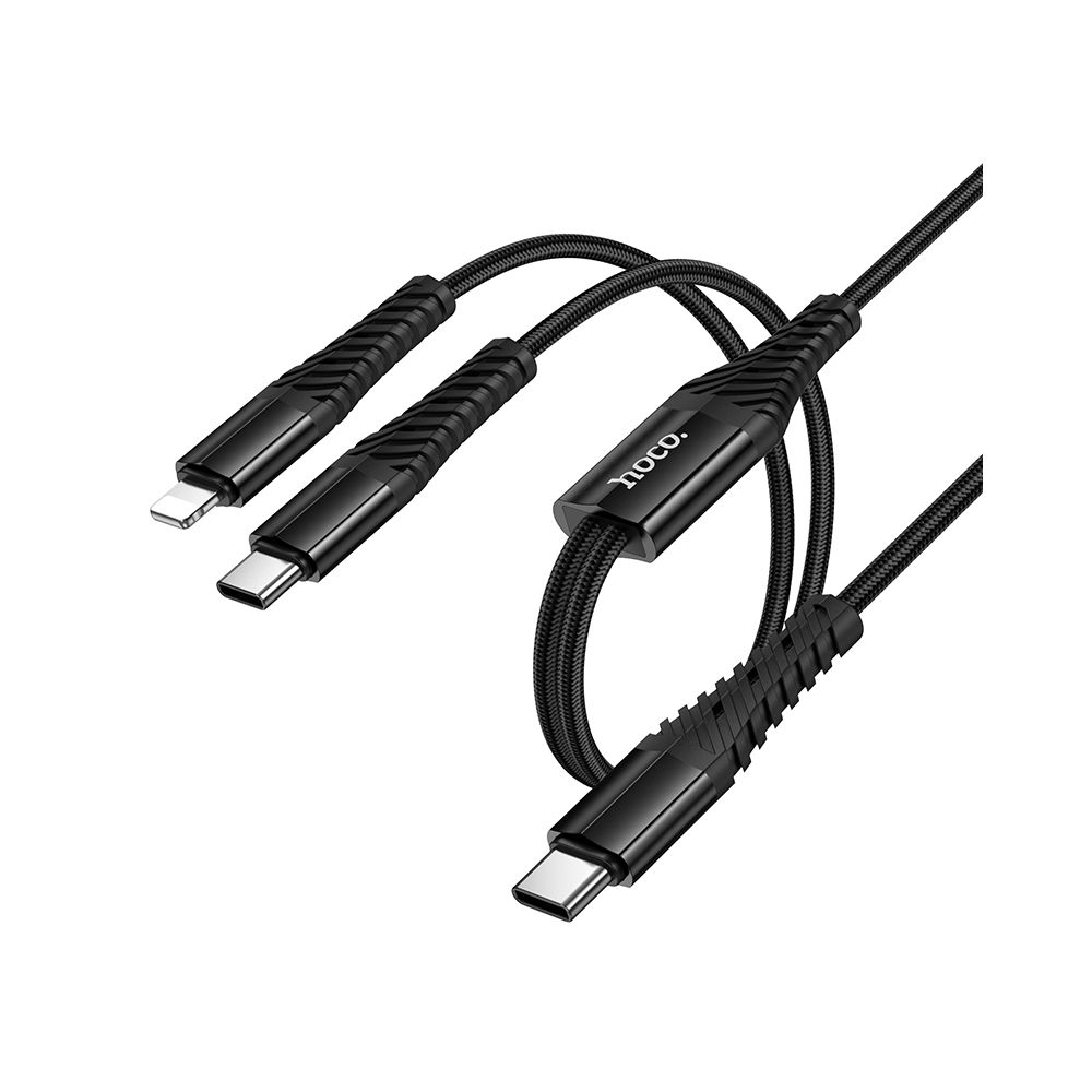 Καλώδιο Φόρτισης USB-C - Lightning / USB-C HOCO X123, 10W, 1m, Μαύρο