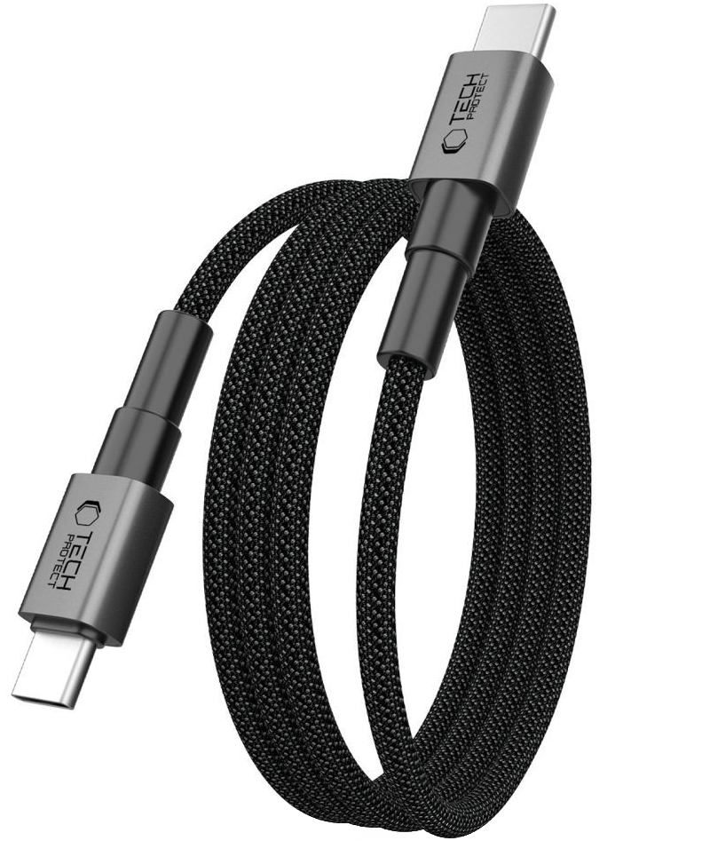 Καλώδιο Δεδομένων και Φόρτισης USB-C - USB-C Tech-Protect Ultraboost DNA MagTwist, 100W, 2m, Γκρι