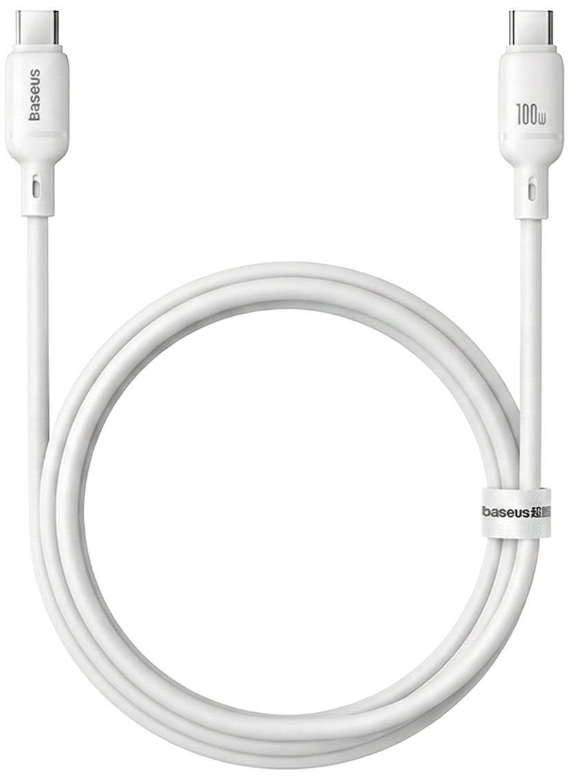 Καλώδιο Δεδομένων και Φόρτισης USB-C - USB-C Baseus Silky, 100W, 1m, Λευκό P10377704213-00