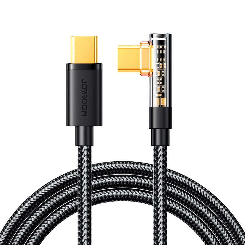 Καλώδιο Δεδομένων και Φόρτισης USB-C - USB-C Joyroom S-CC100A6 Angled, 100W, 1.2m, Μαύρο