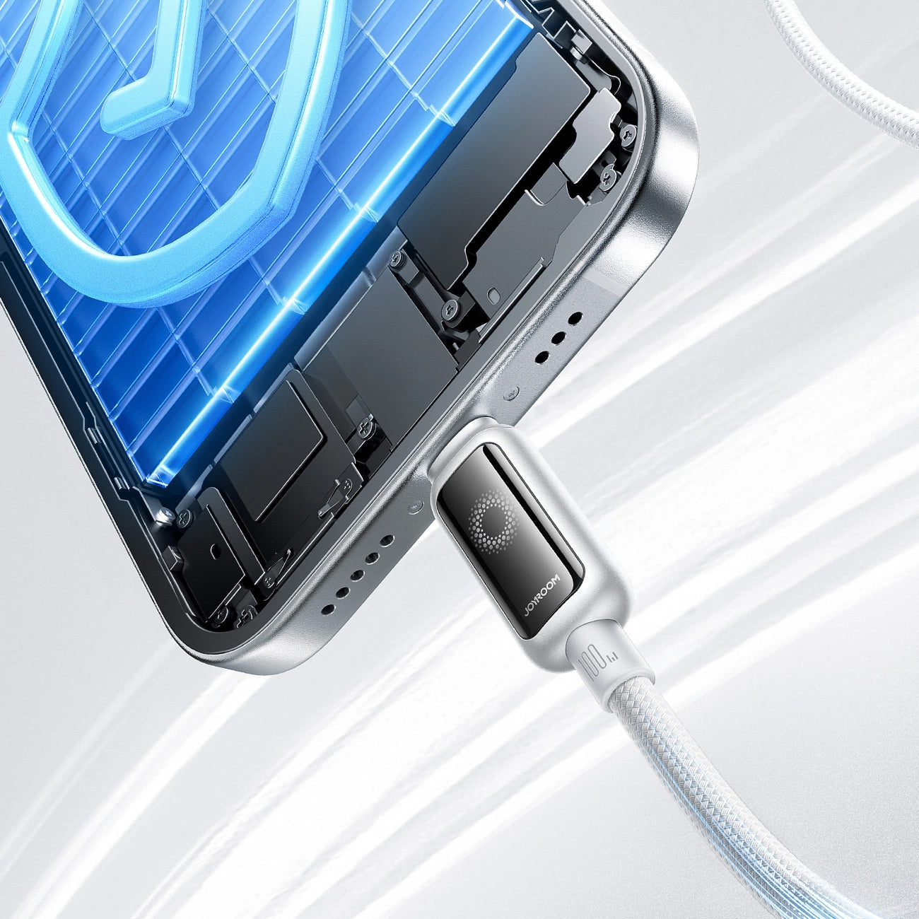 Καλώδιο Δεδομένων και Φόρτισης USB-C - USB-C Joyroom S-A55 StarFlight Display, 100W, 1.2m, Λευκό