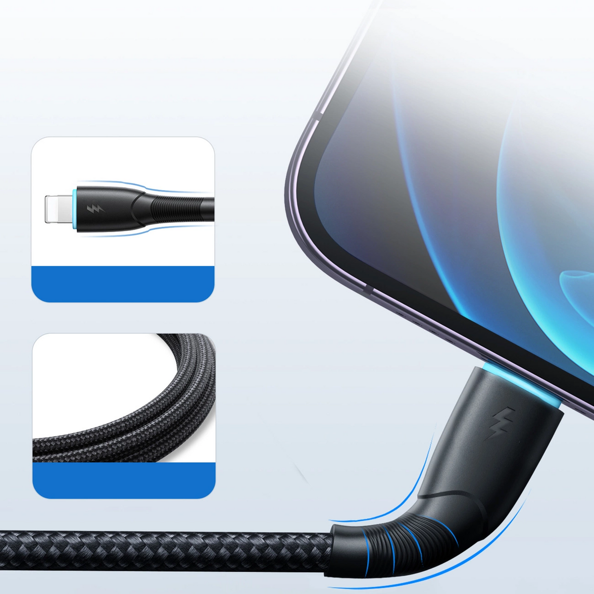 Καλώδιο δεδομένων και φόρτισης USB-A - Lightning Joyroom SA32-AL3, 18 W, 1 m, Μαύρο