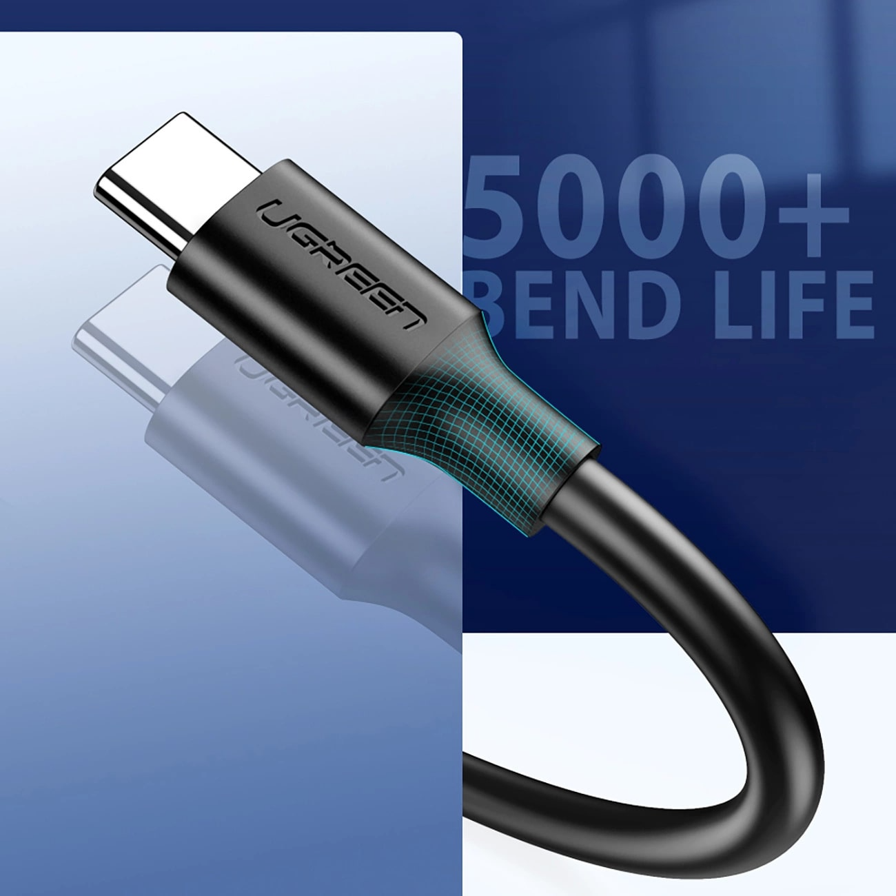Καλώδιο Δεδομένων και Φόρτισης USB-A - USB-C UGREEN US184, 18W, 0.5m, Μαύρο