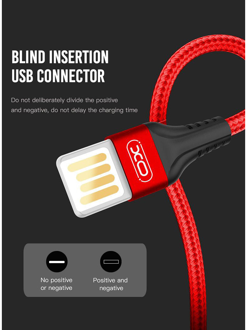 Καλώδιο Δεδομένων και Φόρτισης USB-A - microUSB XO Design NB118, 18W, 1m, Κόκκινο