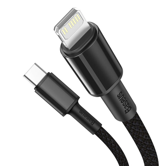 Καλώδιο Δεδομένων και Φόρτισης USB-C - Lightning Baseus High Density Braided, 20W, 2m, Μαύρο CATLGD-A01