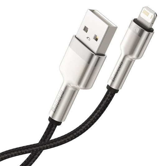 Καλώδιο δεδομένων και φόρτισης USB-A - Lightning Baseus Cafule Metal Series, 18W, 1m, μαύρο CALJK-A01