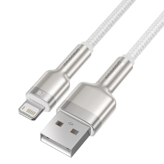 Καλώδιο Δεδομένων και Φόρτισης USB-A - Lightning Baseus Cafule Metal Series, 18W, 2m, Λευκό CALJK-B02