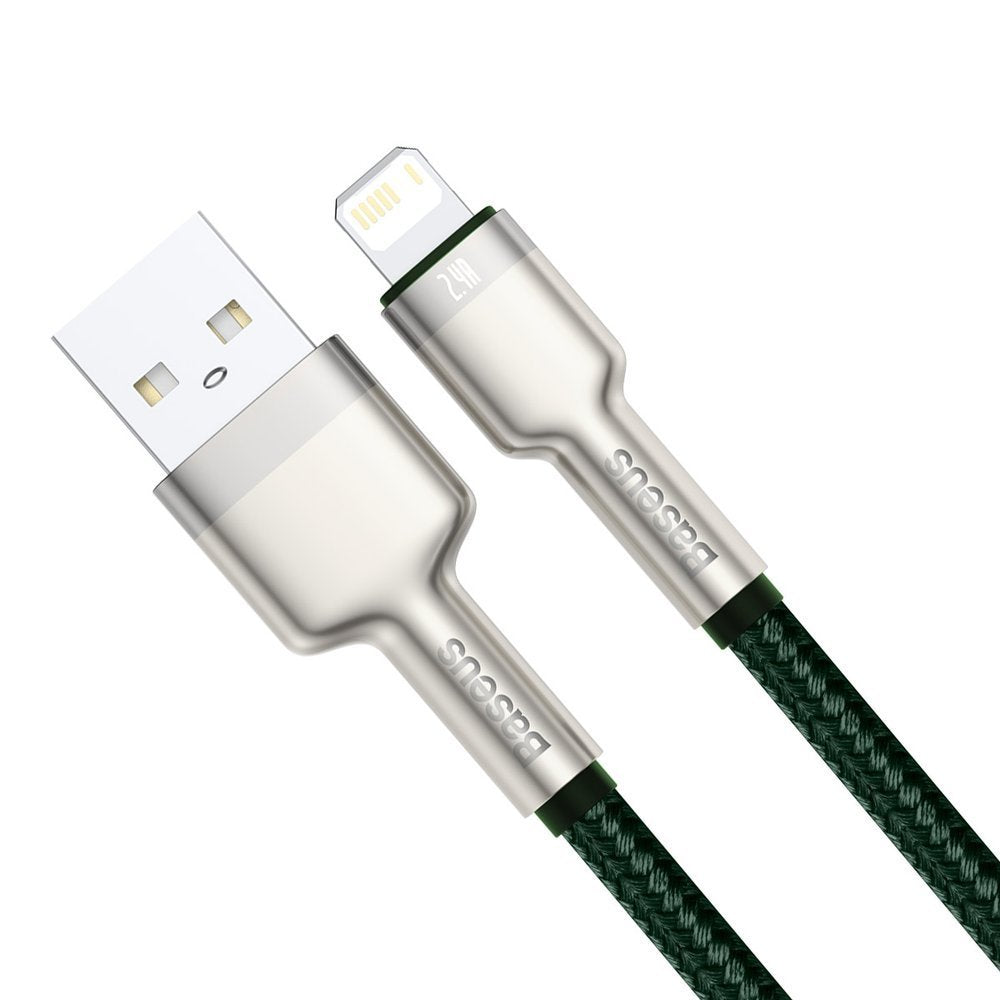 Καλώδιο Δεδομένων και Φόρτισης USB-A - Lightning Baseus Cafule Metal Series, 18W, 1m, Πράσινο CALJK-A06