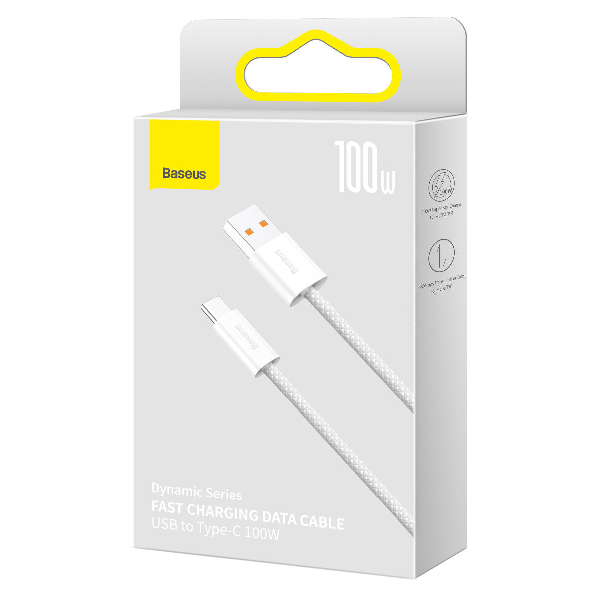 Καλώδιο Δεδομένων και Φόρτισης USB-A - USB-C Baseus Dynamic Series, 100W, 1m, Λευκό CALD000602