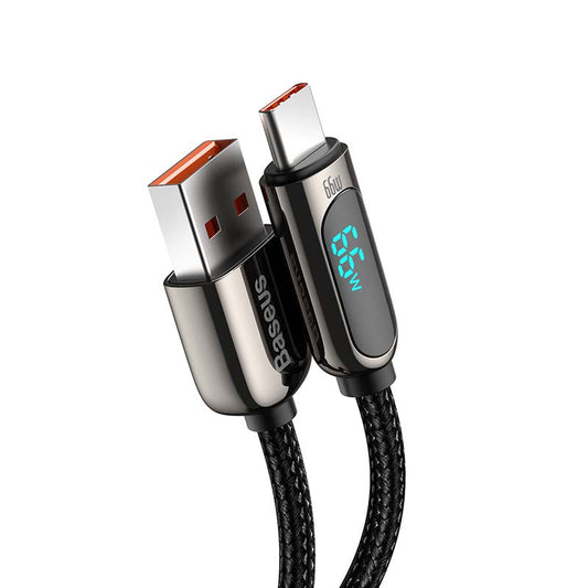 Καλώδιο δεδομένων και φόρτισης USB-A - USB-C Baseus Display Fast Charging, 66W, 1m, μαύρο CASX020001 CASX020001