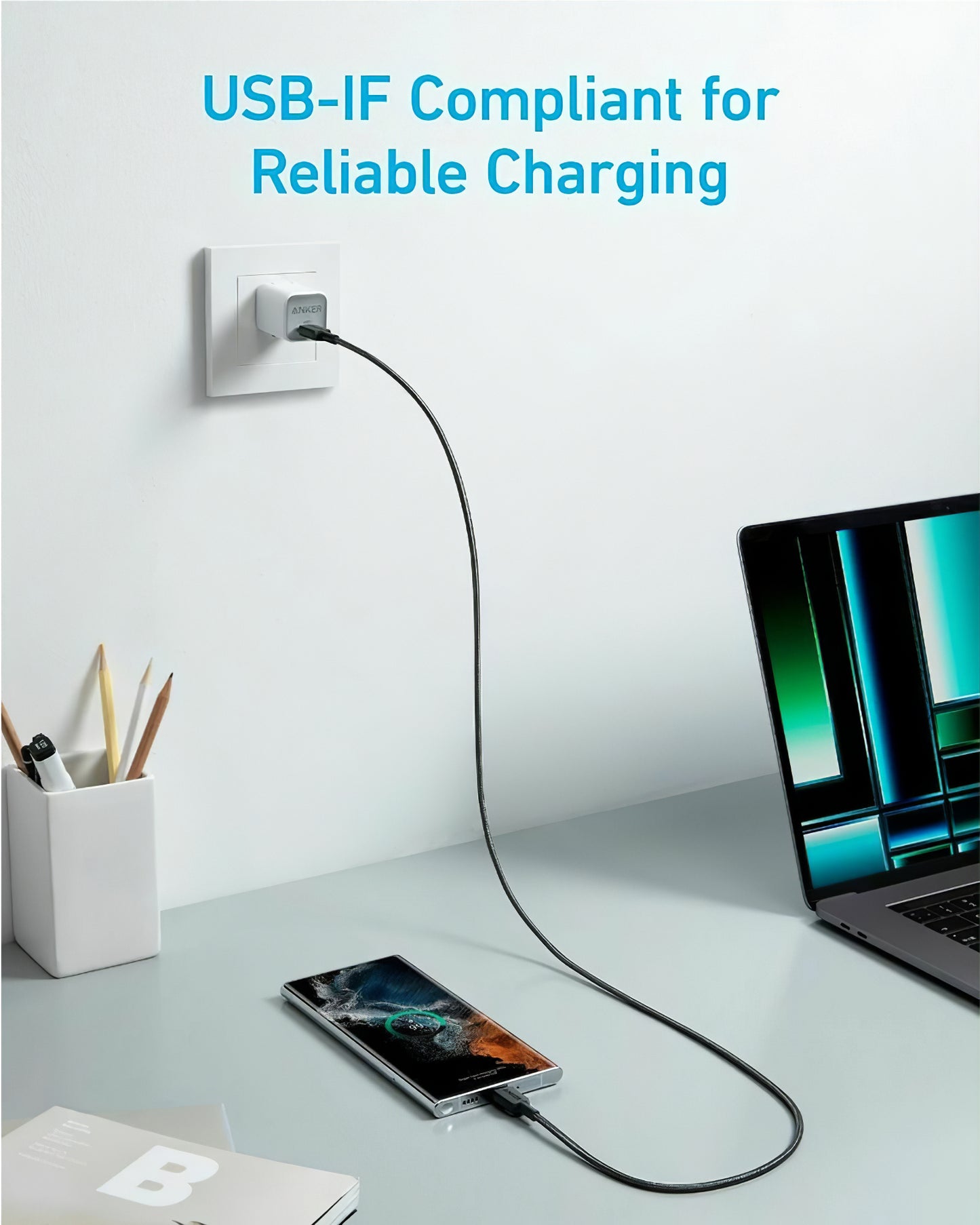 Καλώδιο Δεδομένων και Φόρτισης USB-C - USB-C Anker 322, 60W, 0.9m, Μαύρο A81F5G11