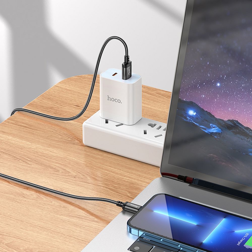 Καλώδιο Δεδομένων και Φόρτισης USB-A - Lightning HOCO X89, 18W, 2m, Μαύρο