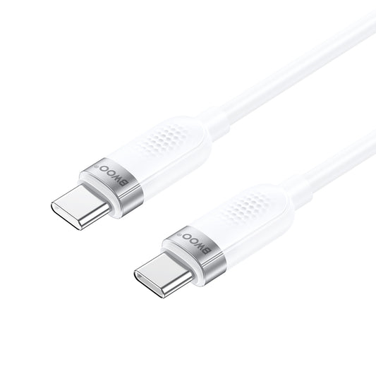 Καλώδιο Δεδομένων και Φόρτισης USB-C - USB-C BWOO BO-X315C, 100W, 1m, Λευκό