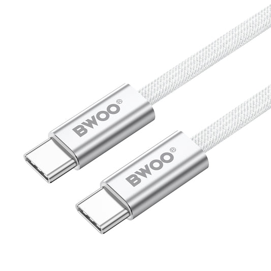Καλώδιο Δεδομένων και Φόρτισης USB-C - USB-C BWOO BO-X317C, 240W, 1m, Λευκό