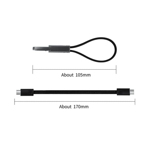 Καλώδιο Δεδομένων και Φόρτισης USB-C - USB-C Tech-Protect Ultraboost DNA Keychain, 60W, 0.17m, Γκρι