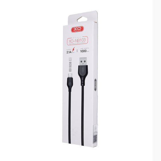 Καλώδιο Δεδομένων και Φόρτισης USB-A - microUSB XO Design NB103, 18W, 1m, Μαύρο