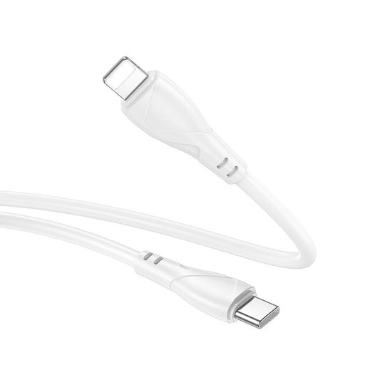 Καλώδιο Δεδομένων και Φόρτισης USB-C - Lightning Borofone BX121 Energy, 27W, 1m, Λευκό