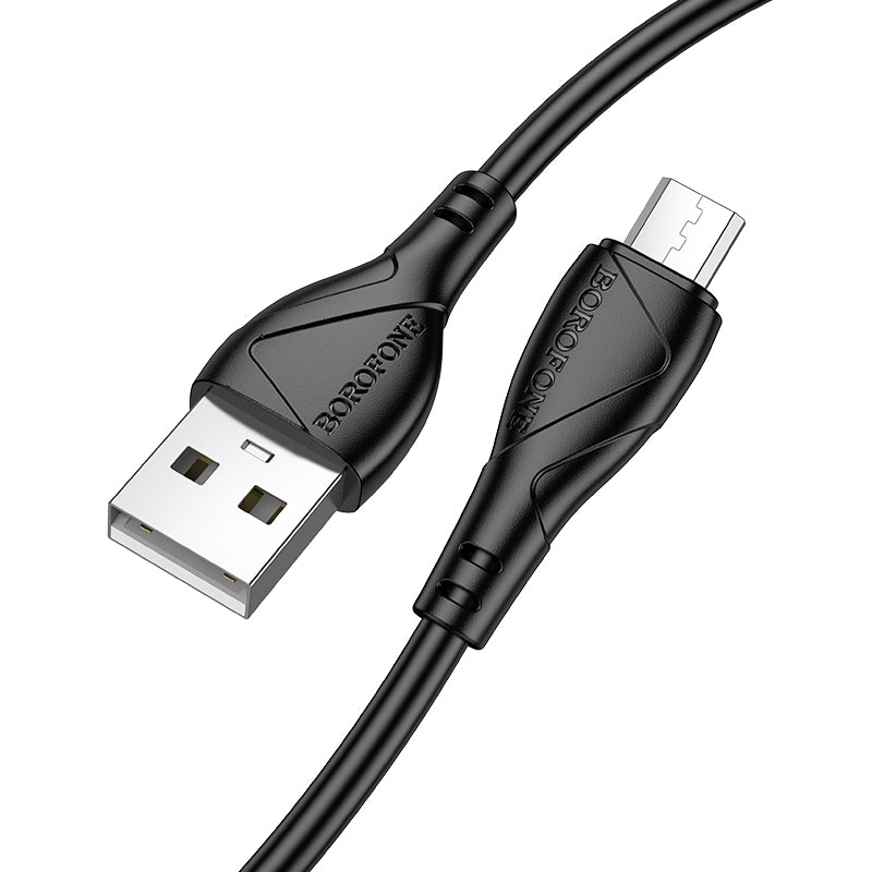 Καλώδιο Δεδομένων και Φόρτισης USB-A - microUSB Borofone BX121 Energy, 18W, 1m, Μαύρο