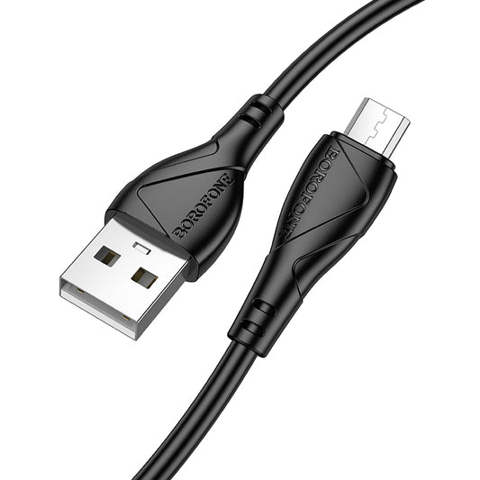Καλώδιο Δεδομένων και Φόρτισης USB-A - microUSB Borofone BX121 Energy, 18W, 1m, Μαύρο