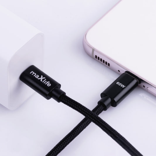 Καλώδιο Δεδομένων και Φόρτισης USB-C - USB-C MaXlife MXUC-12, 60W, 1m, Μαύρο