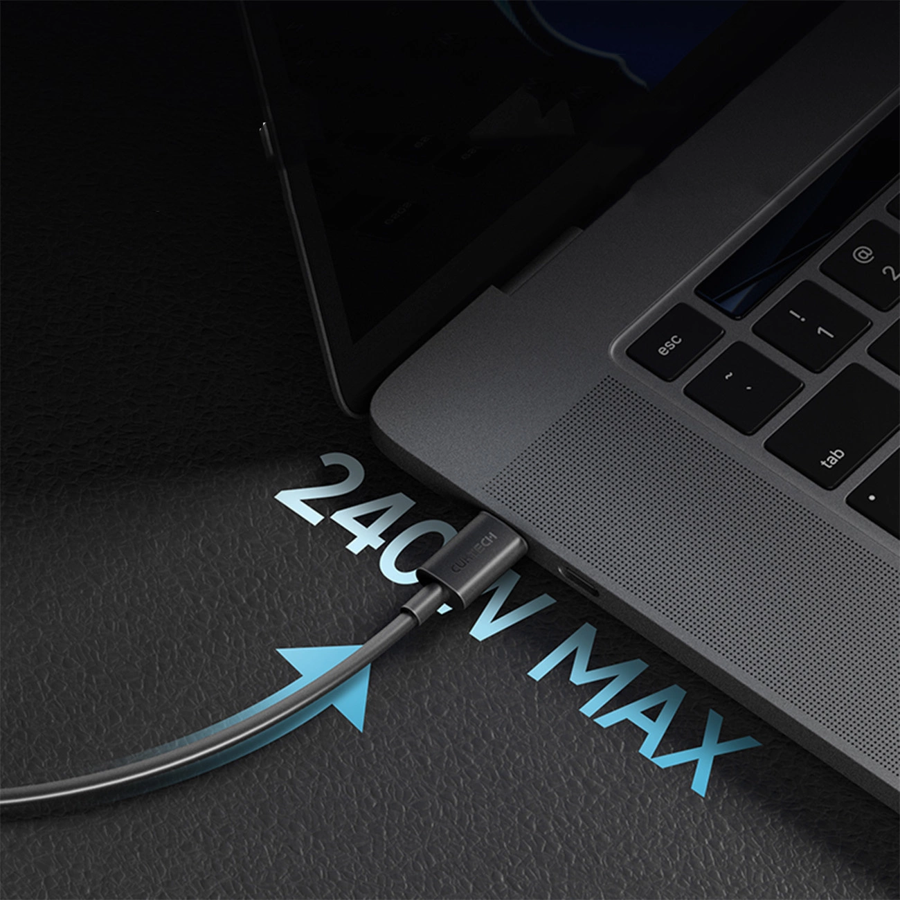 Καλώδιο Δεδομένων και Φόρτισης USB-C - USB-C Cuktech, 240W, 1.5m, Μαύρο CKCTC615NCBK