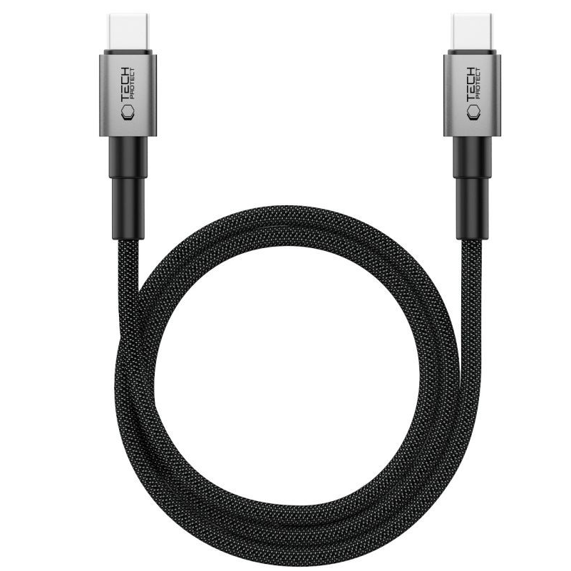 Καλώδιο Δεδομένων και Φόρτισης USB-C - USB-C Tech-Protect Ultraboost DNA MagTwist, 100W, 2m, Γκρι