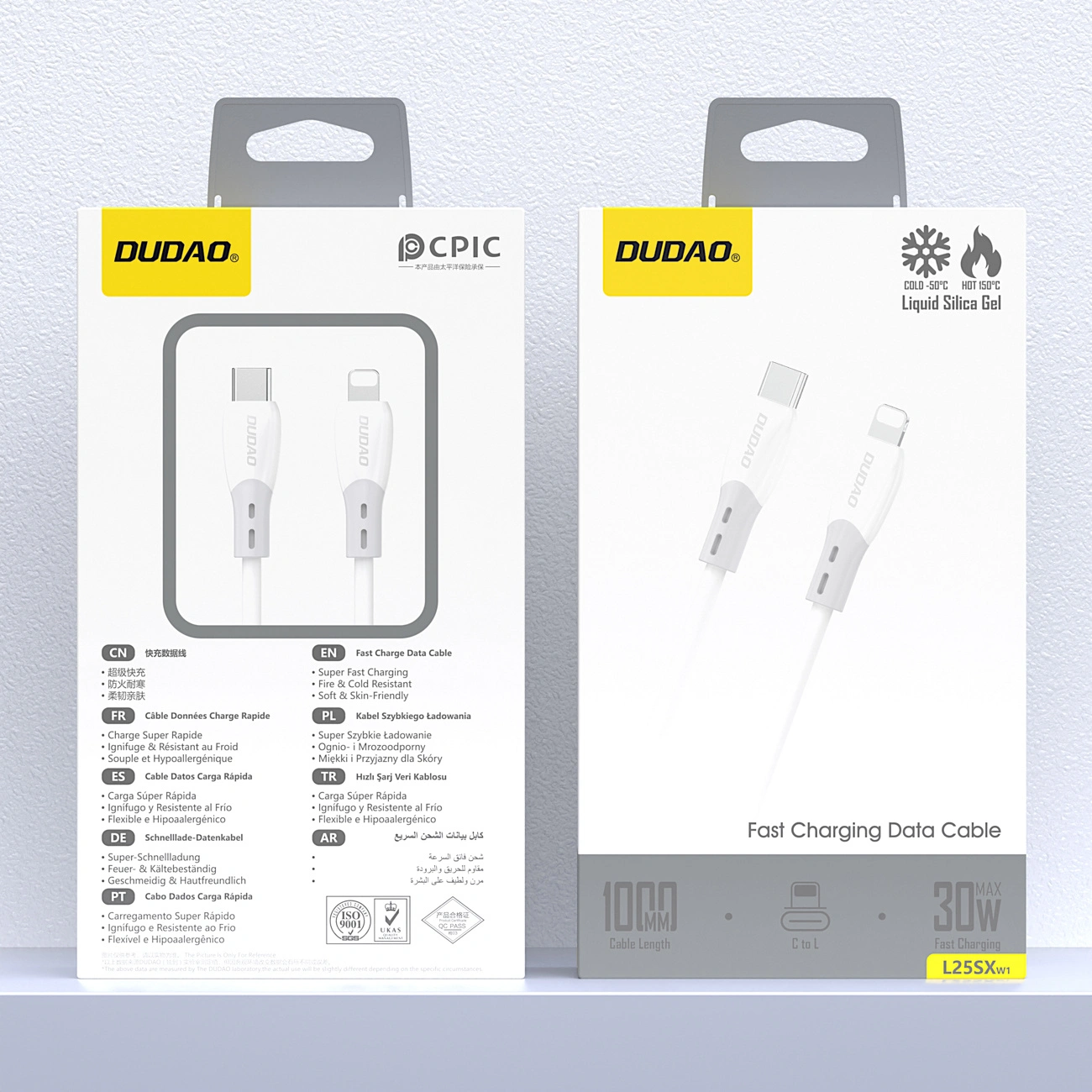 Καλώδιο Δεδομένων και Φόρτισης USB-C - Lightning Dudao L25SX, 30W, 1m, Λευκό