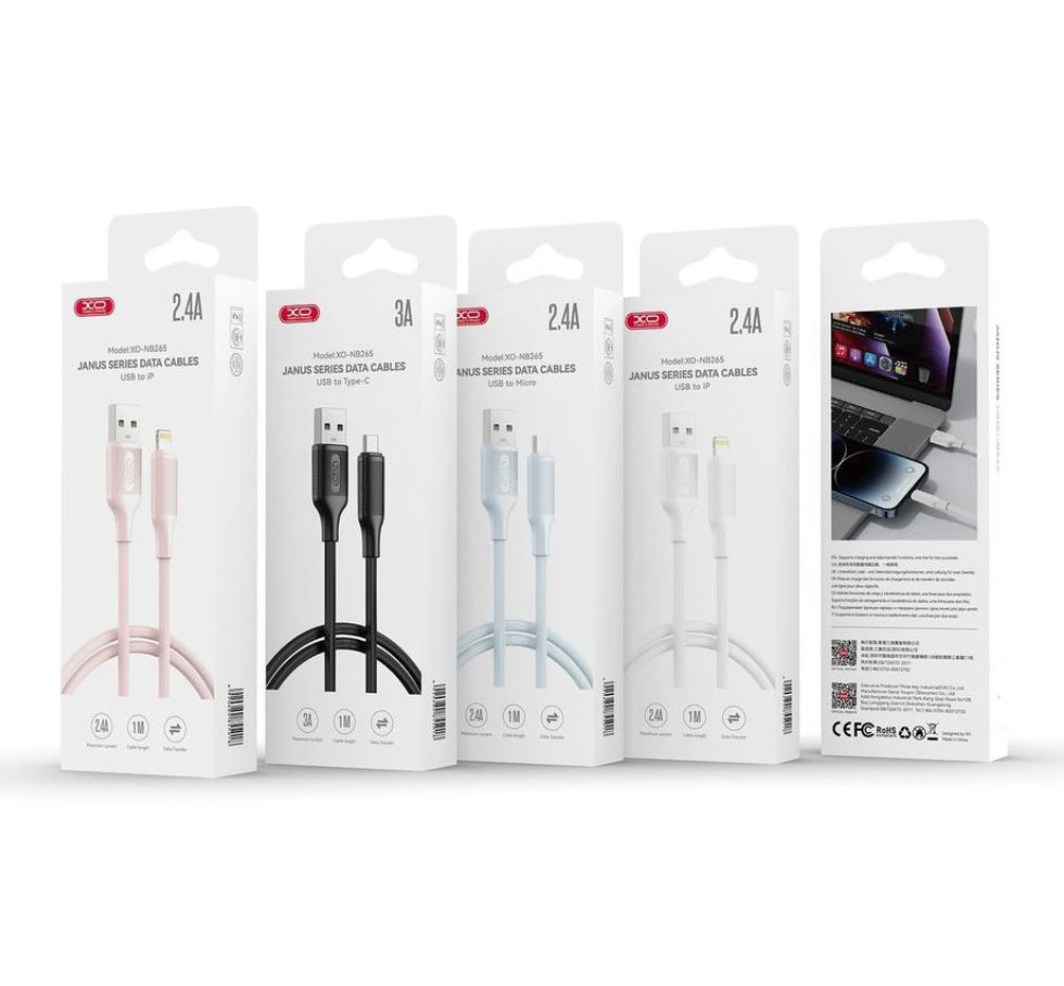 Καλώδιο Δεδομένων και Φόρτισης USB-A - USB-C XO Design NB265, 18W, 1m, Ροζ