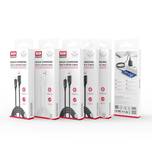 Καλώδιο Δεδομένων και Φόρτισης USB-A - microUSB XO Design NB235, 18W, 1m, Μαύρο
